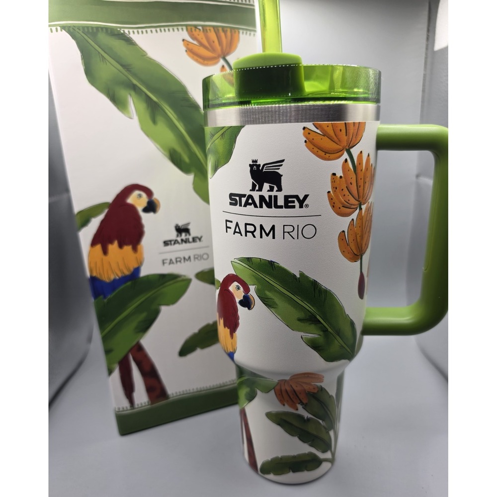 Stanley x FARM Rio Tropical Destiny Quencher H2.0 40oz Tumbler Parrot Box